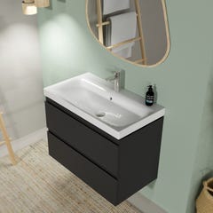 Meuble salle de bain-80x37.5cm-Gain de place -Gris anthracite Mat-Moduo Slim 1