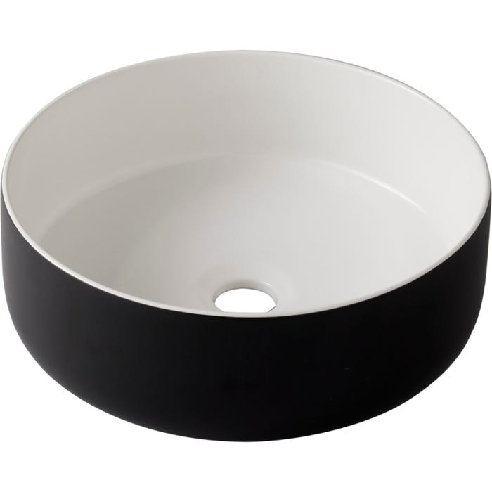 Vasque à poser noire et blanche - ø 36.5cm - Alina 1