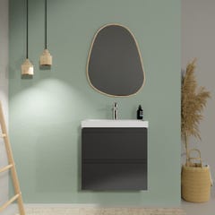 Meuble salle de bain-60x37.5cm-Gain de place-Gris anthracite Mat-Moduo Slim 0