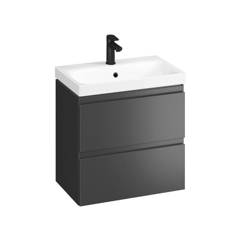 Meuble salle de bain-60x37.5cm-Gain de place-Gris anthracite Mat-Moduo Slim 3