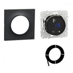 Thermostat d'ambiance fil pilote digital Odace anthracite complet Schneider Electric CS520509 1