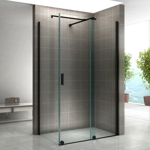 Porte de douche coulissante 160cm en 5mm verre trempé porte de