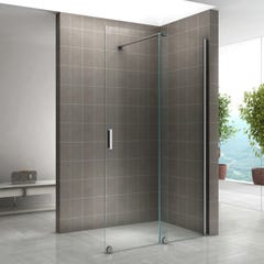 NAPOLI Paroi de douche Italienne avec porte coulissante Ep.8 mm transparent H.200 x 130 cm 0