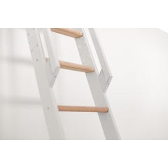 Escalier extensible - H=290cm - Marches en hêtre - métal blanc 2