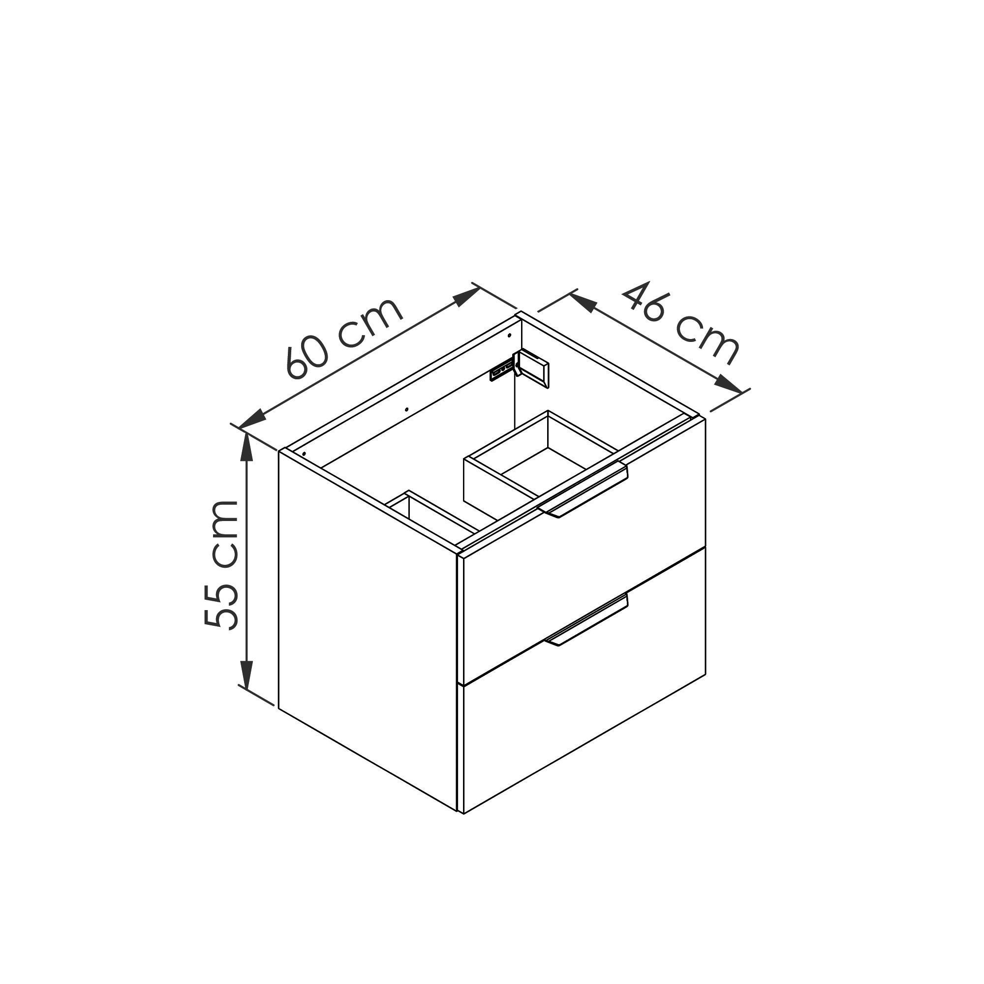 Meuble de salle de bain à suspendre Noir 60 cm avec rangement + plan vasque à poser PLAY 3
