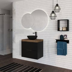 Meuble de salle de bain à suspendre Noir 60 cm avec rangement + plan vasque à poser PLAY 1