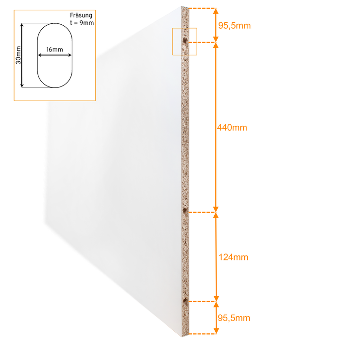 Schulte Vantail de porte pleine coulissante en bois blanc, 755 x 2035 mm 3