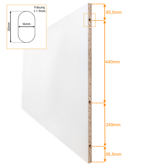 Schulte Vantail de porte pleine coulissante en bois blanc, 880 x 2035 mm 4