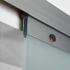 Schulte Porte coulissante intérieure en verre, 88 x 203 cm, verre de sécurité, porte vitrée, décor opaque kitchen - Poignée bouton 2