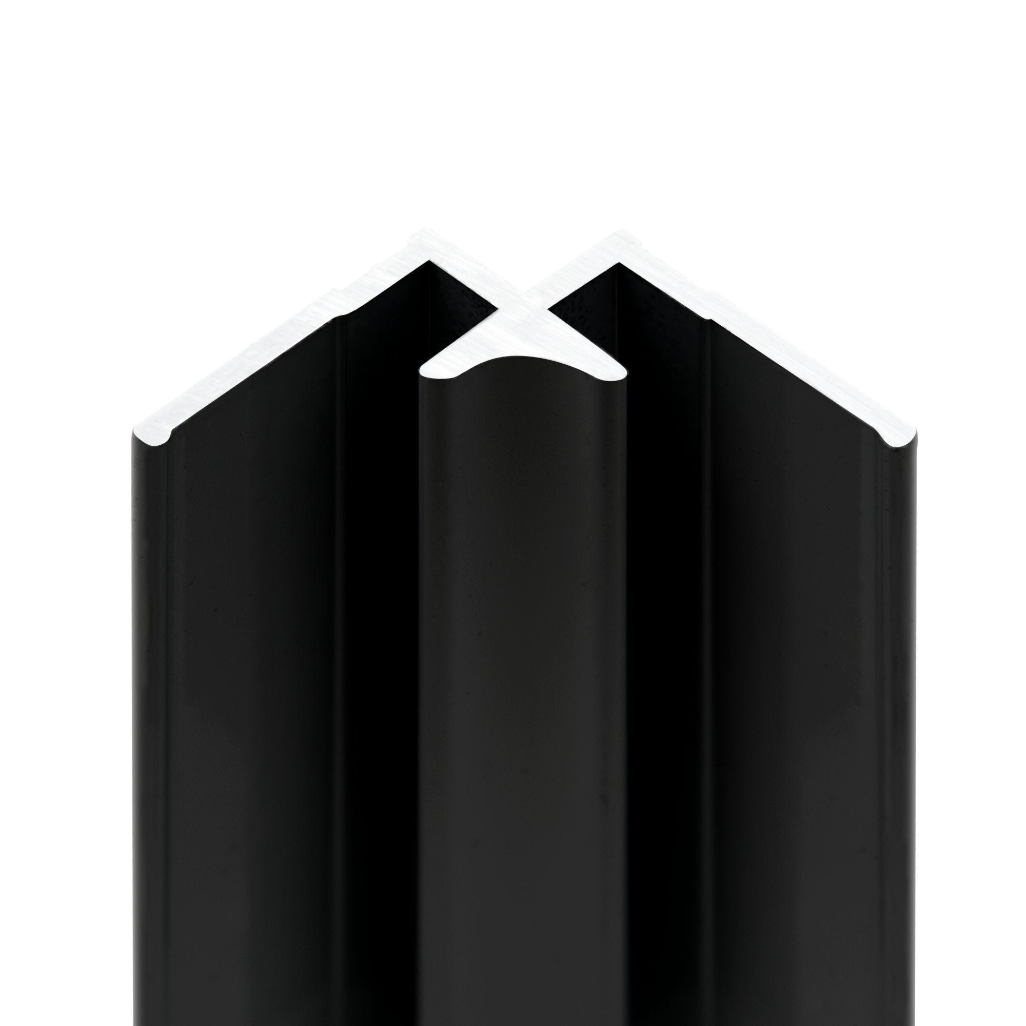 Schulte Pack de 2 profilés de finition + 1 Schulte Profilé d'angle pour Panneau mural de douche, 255 cm, DécoDesign, Noir 2