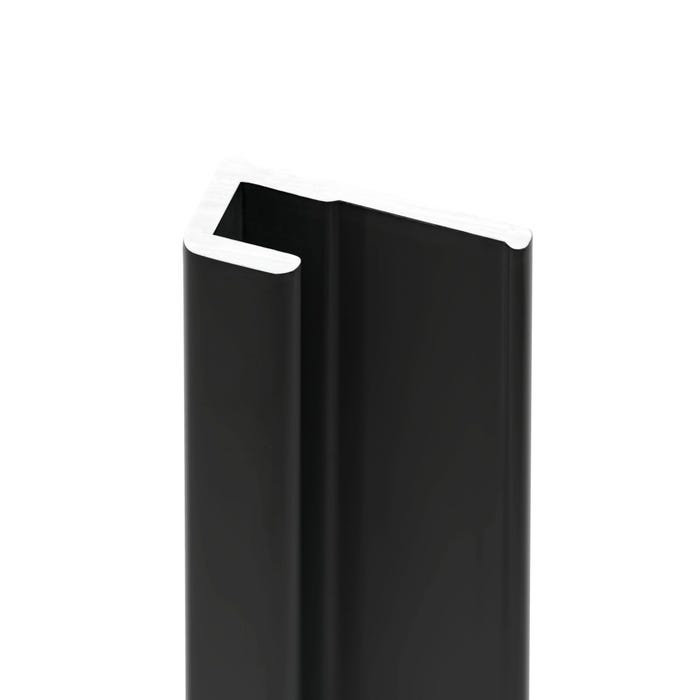 Schulte Pack de 2 profilés de finition + 1 Schulte Profilé d'angle pour Panneau mural de douche, 255 cm, DécoDesign, Noir 1