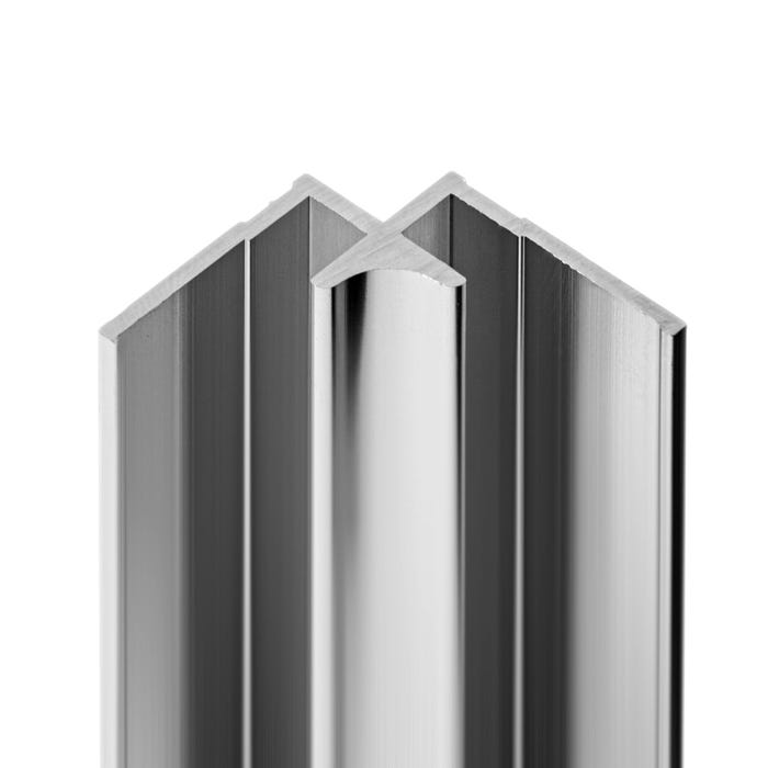 Schulte Pack de 2 profilés de finition + 1 profilé d’angle + 1 profilé d'extension pour panneaux muraux DécoDesign, 210 cm, aspect chromé 2