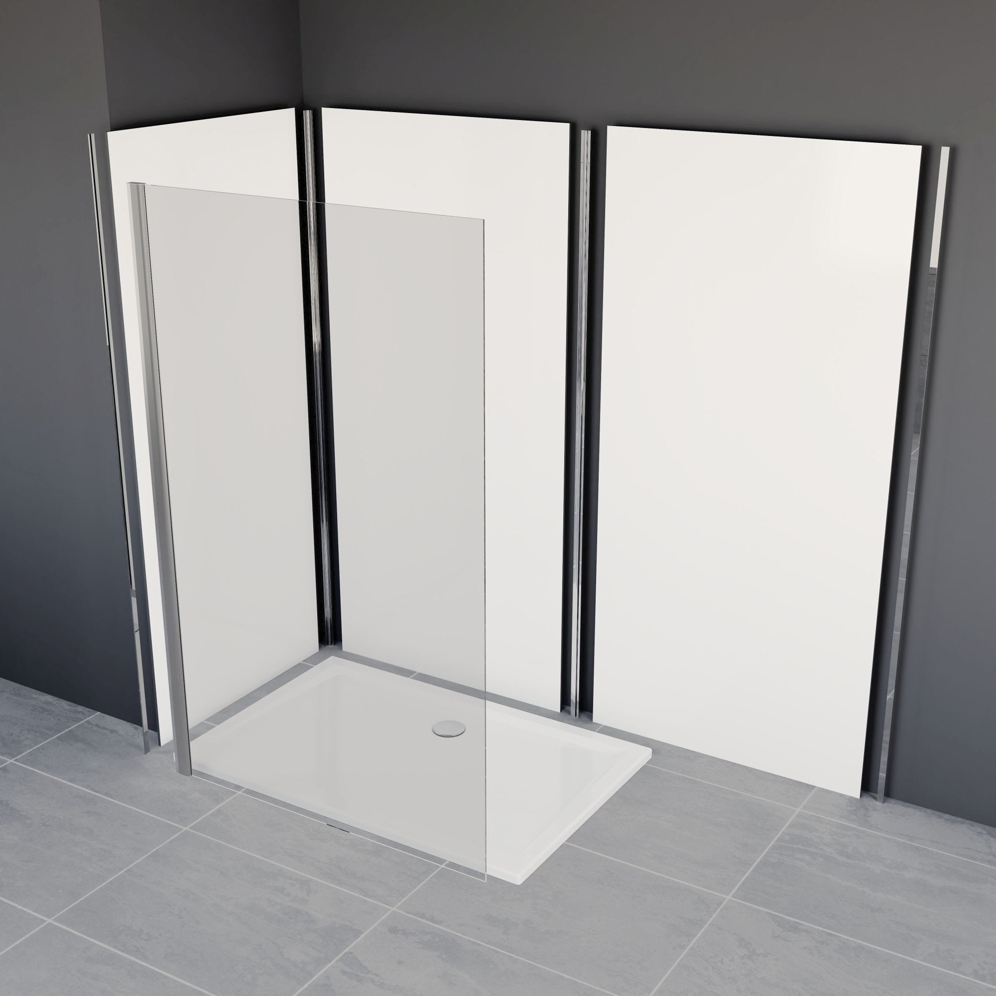 Schulte Pack de 2 profilés de finition + 1 profilé d’angle + 1 profilé d'extension pour panneaux muraux DécoDesign, 210 cm, blanc 6