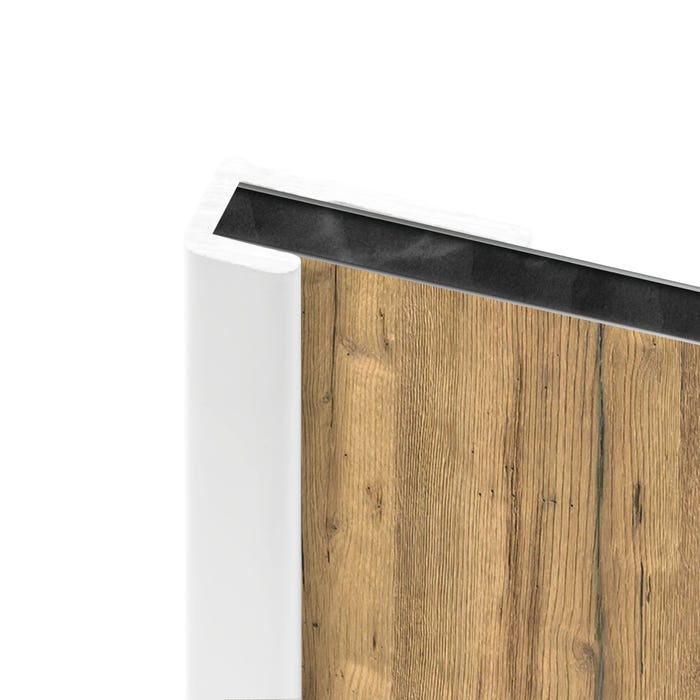 Schulte Pack de 2 profilés de finition + 1 Schulte Profilé d'angle pour Panneau mural de douche, 255 cm, DécoDesign, Blanc 4