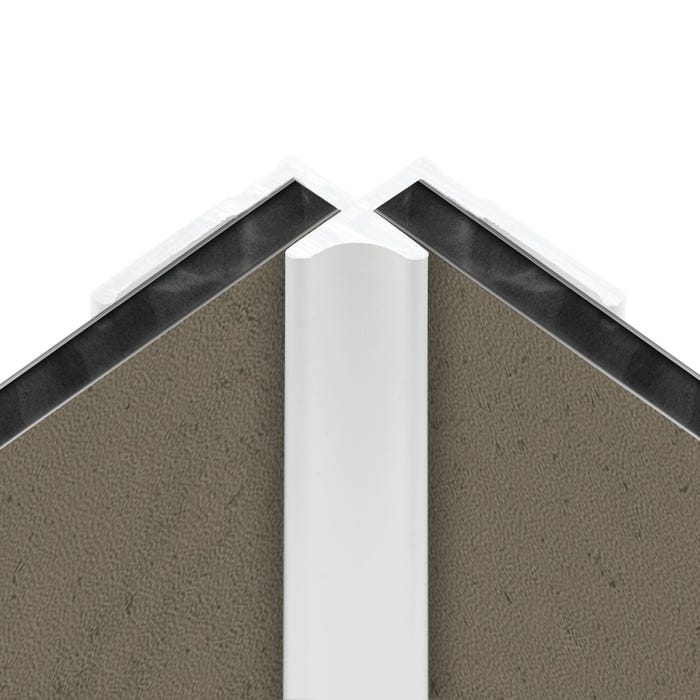 Schulte Pack de 2 profilés de finition + 1 Schulte Profilé d'angle pour Panneau mural de douche, 255 cm, DécoDesign, Blanc 3