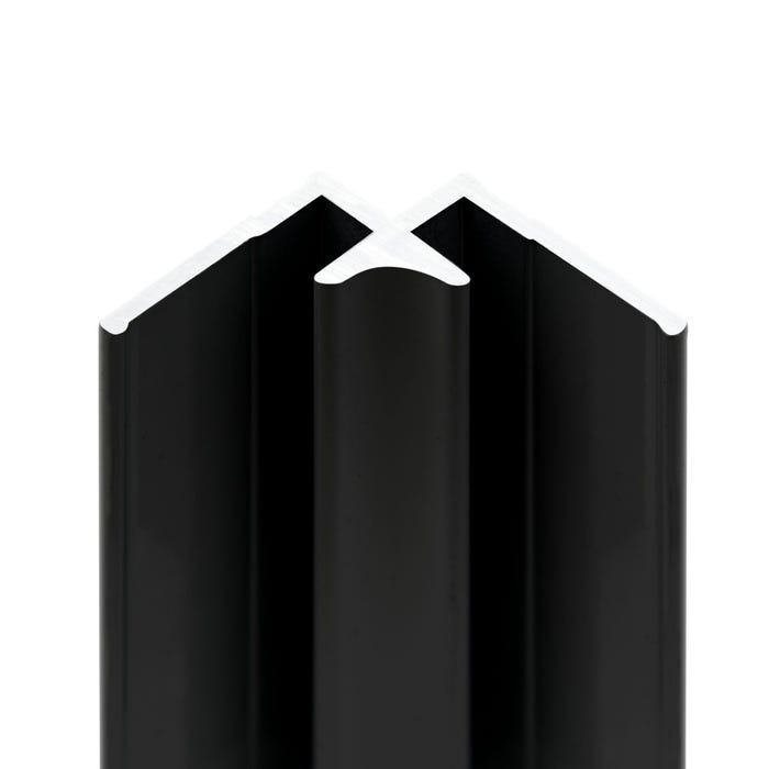 Schulte Pack de 2 profilés de finition + 1 profilé d’angle + 1 profilé d'extension pour panneaux muraux DécoDesign, 255 cm, noir 2