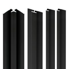 Schulte Pack de 2 profilés de finition + 1 profilé d’angle + 1 profilé d'extension pour panneaux muraux DécoDesign, 255 cm, noir 0