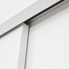 Schulte Porte pleine coulissante intérieure en bois, 90 x 203 cm, décor bois blanc - Poignée ronde - poignée cuvette + Softclose 4