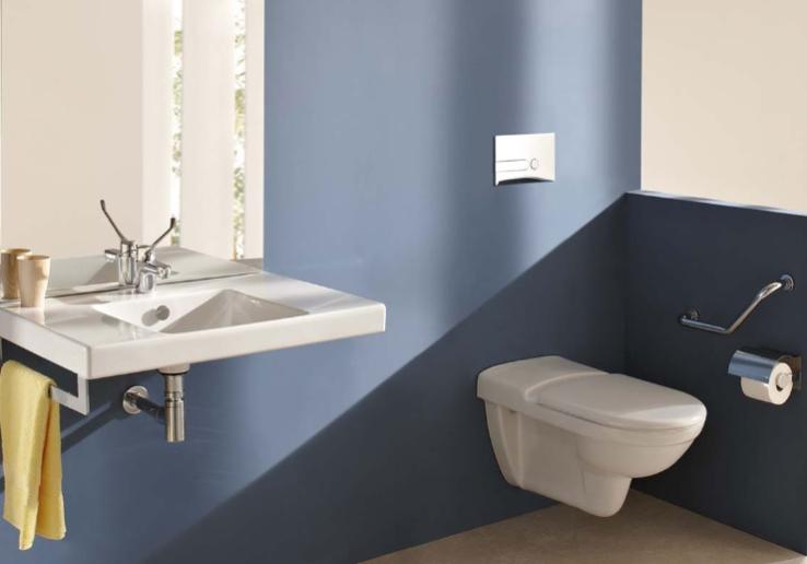 Jacob Delafon Pack WC suspendu PMR Odeon + abattant + plaque chromée