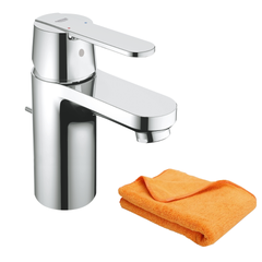 Mitigeur lavabo GROHE Quickfix Get Taille S avec tirette et vidage ouverture eau standard + microfibre