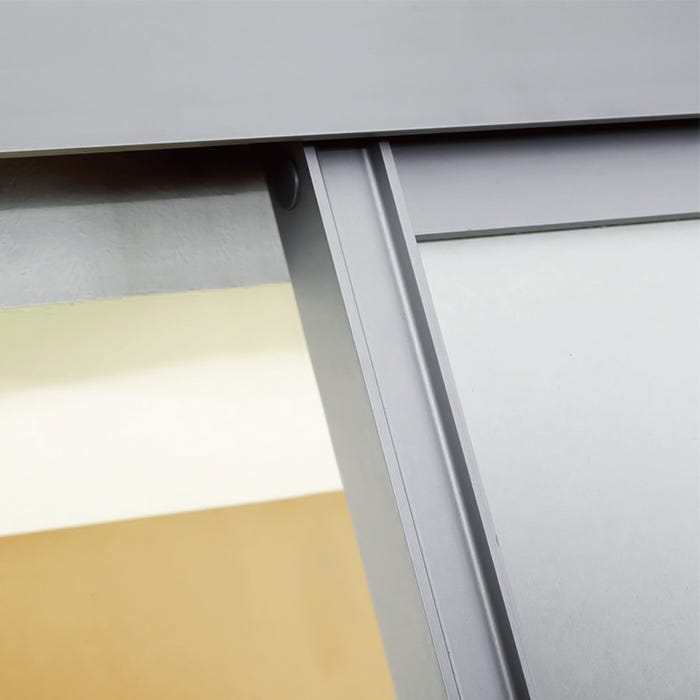 Schulte Porte pleine coulissante intérieure en bois, 74 x 203 cm, décor bois blanc mat, cadre alu - Double amortisseur Softclose 4