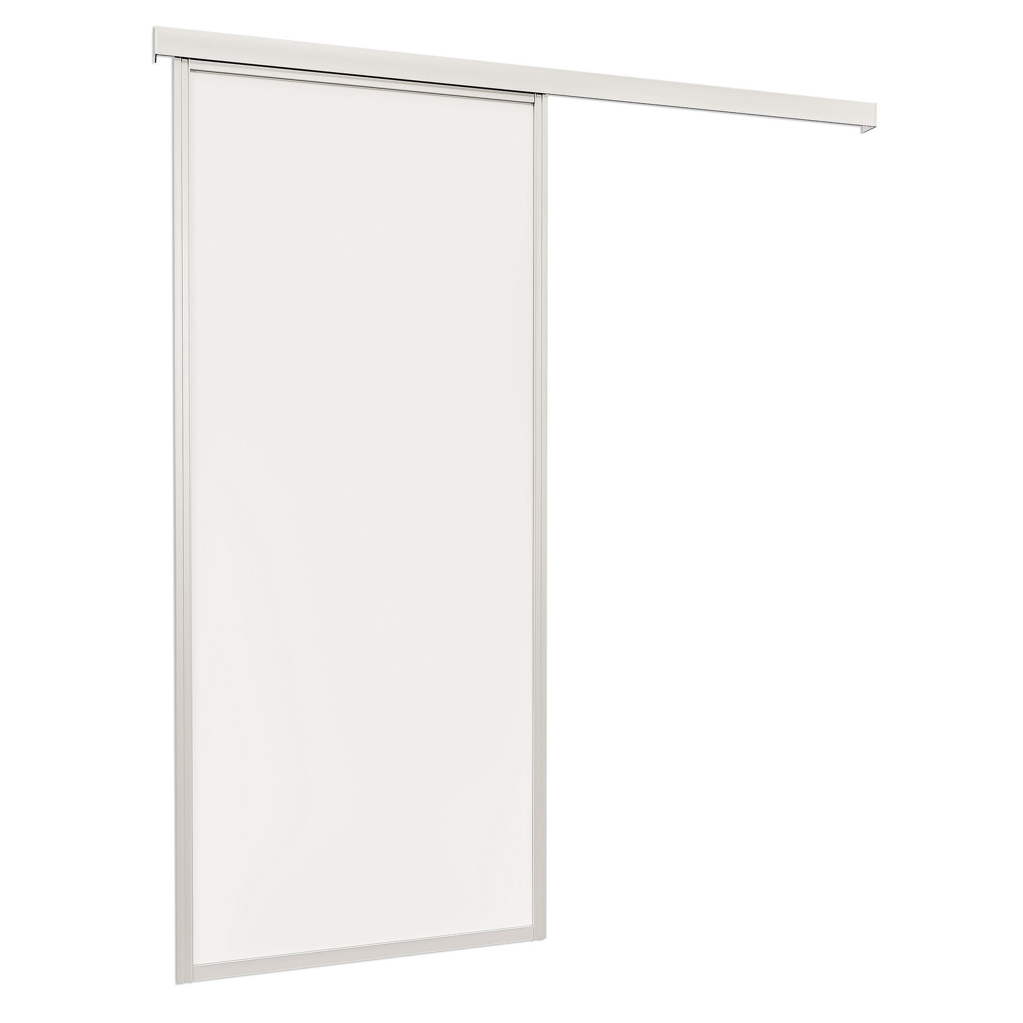 Schulte Porte pleine coulissante intérieure en bois, 74 x 203 cm, décor bois blanc mat, cadre alu - Double amortisseur Softclose 1