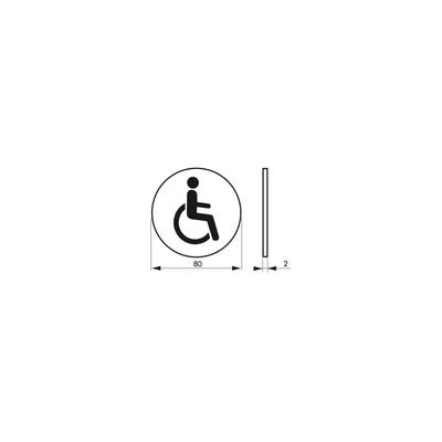 THIRARD - Plaque signalétique Disque signalétique Ø 80mm handicapé avec adhésif