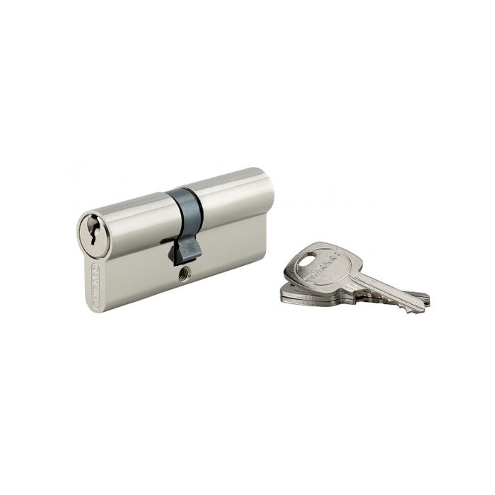 THIRARD - Cylindre de serrure double entrée, 35x40mm, anti-arrachement, nickel, 3 clés 3