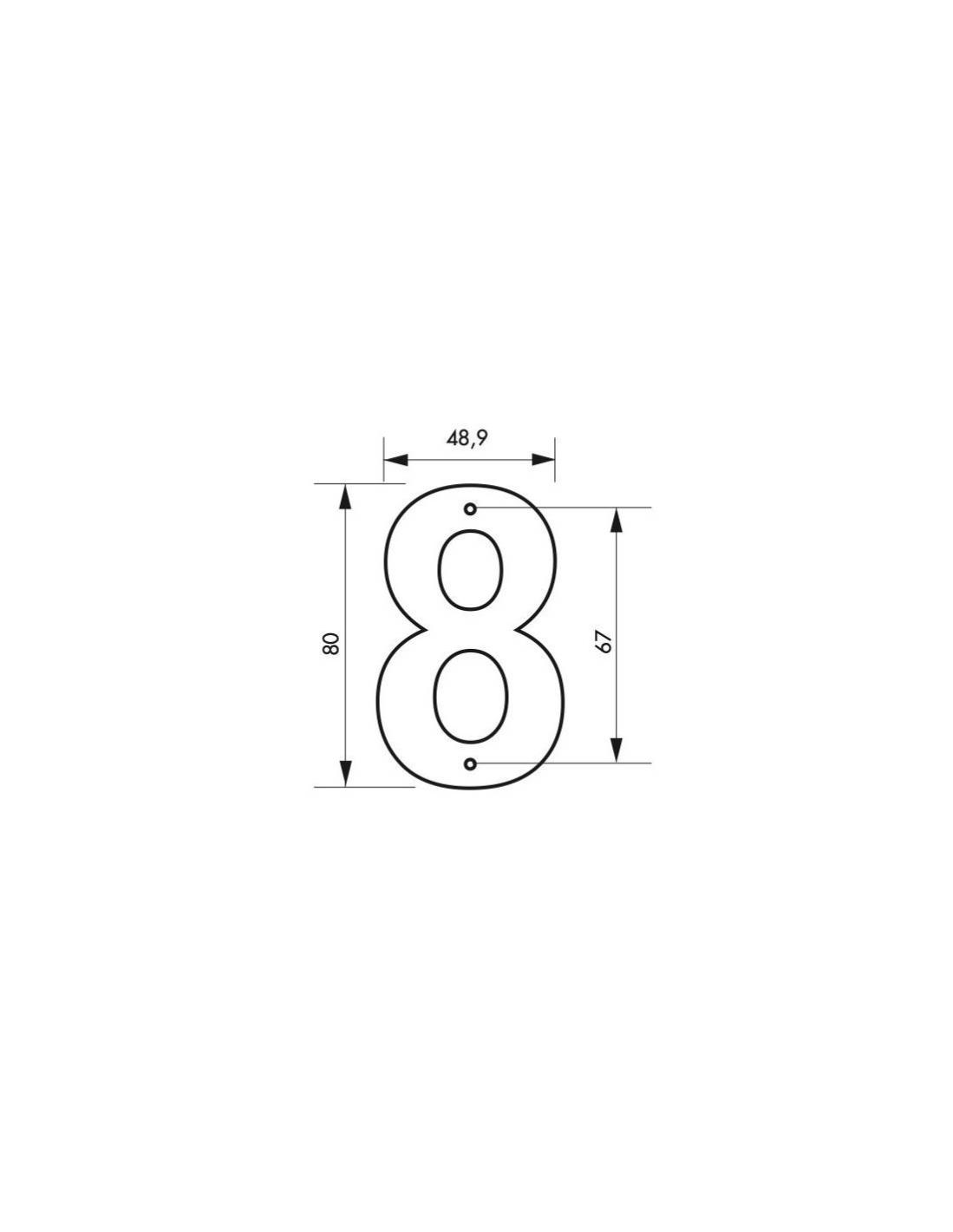 THIRARD - Plaque signalétique Chiffre 8 hauteur 80mm noir à visser