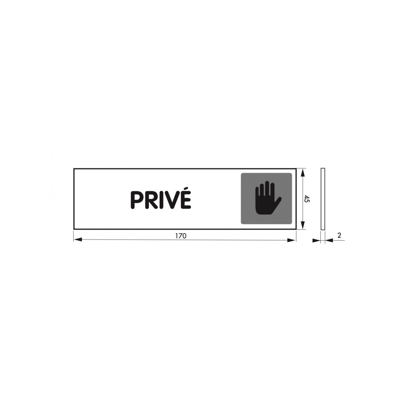 THIRARD - Plaque signalétique "PRIVE" 170x45mm avec adhésif - THIRARD 2