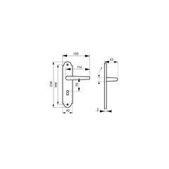 THIRARD - Ensemble de poignées pour porte de chambre Charon trou de clé, carré 7mm, entr'axes 195mm, acier rouillé 1