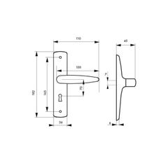 THIRARD - Ensemble de poignées pour porte intérieure Abbeville trou de clé, carré 7mm, entr'axes 165mm, chromé 2