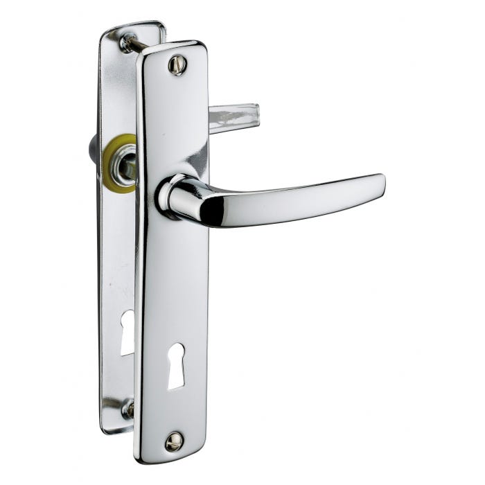 THIRARD - Ensemble de poignées pour porte intérieure Abbeville trou de clé, carré 7mm, entr'axes 165mm, chromé 1
