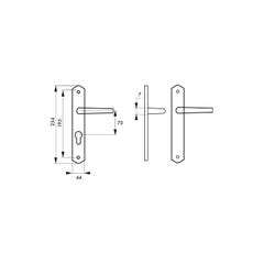 THIRARD - Ensemble de poignées pour porte d'entrée Themis trou de cylindre, carré 7mm, entr'axes 195mm, bois brut 2