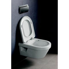 Pack WC suspendu sans bride VILLEROY ET BOCH Architectura + abattant + plaque blanche + bâti Grohe 1