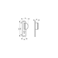 THIRARD - Ensemble de poignées pour porte d'entrée palière Chantilly trou de cylindre, carré 7mm, entr'axes 195mm, anodisé inox 4