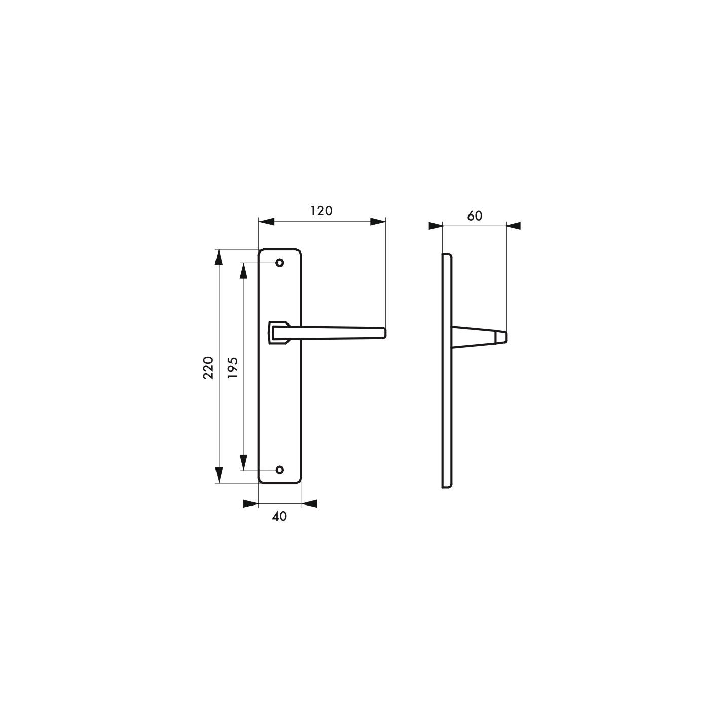 THIRARD - Ensemble de poignées pour porte intérieure Picardie sans trou, carré 7mm, entr'axes 195mm, couleur F2 2