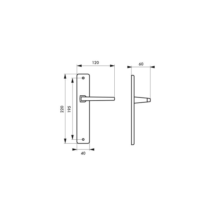 THIRARD - Ensemble de poignées pour porte intérieure Picardie sans trou, carré 7mm, entr'axes 195mm, couleur F2 2