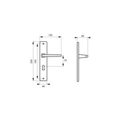 THIRARD - Ensemble de poignées pour porte intérieure Picardie trou de clé, carré 8mm, entr'axes 195mm, couleur F2 2