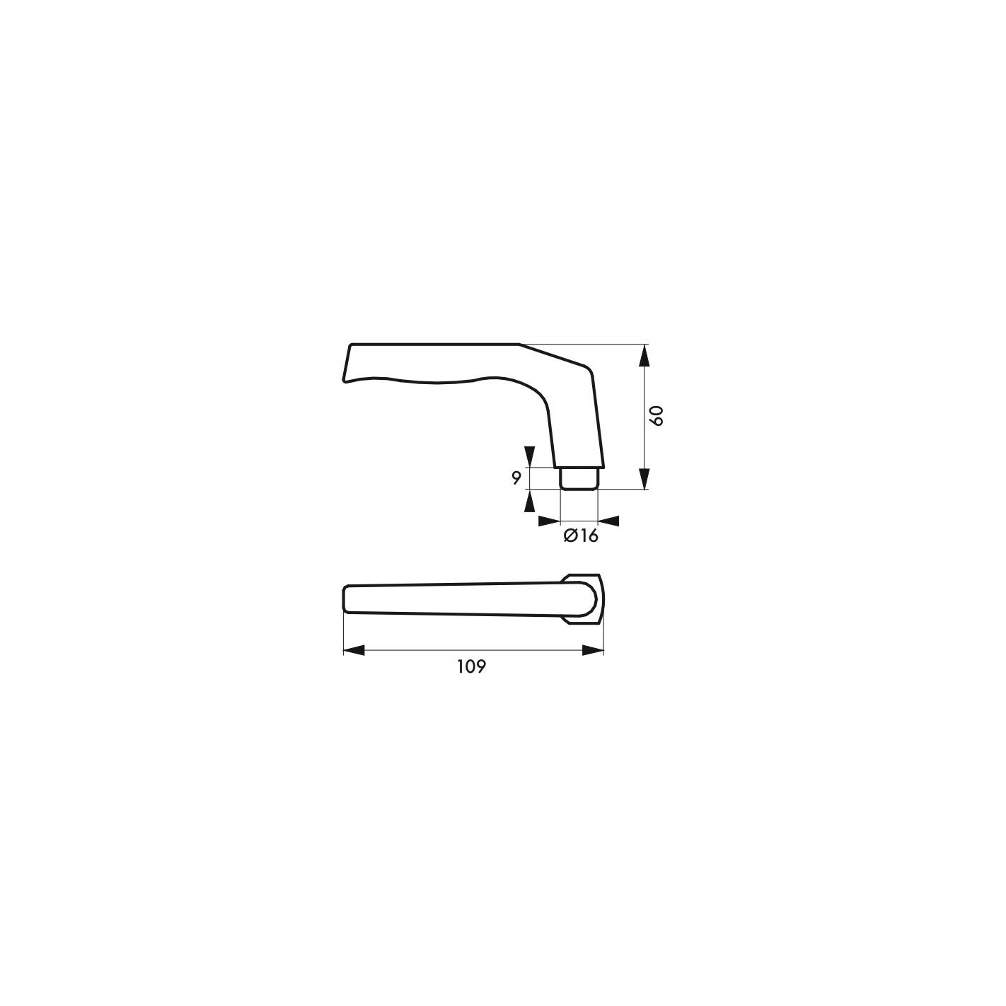THIRARD - Paire de béquilles pour porte, carré 8mm + 1 plaque carré 8 x 56mm, trou de clé 1