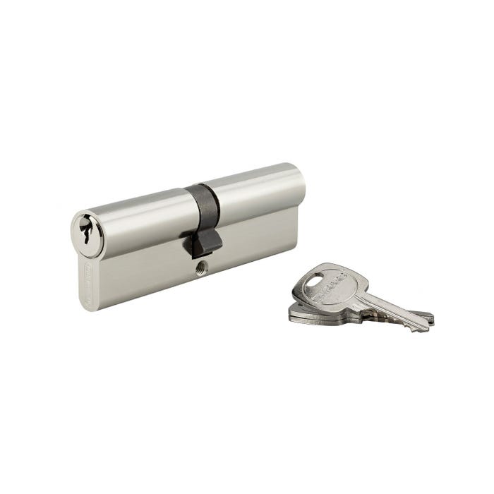 THIRARD - Cylindre de serrure double entrée, 50x50mm, anti-arrachement, nickel, 3 clés 4