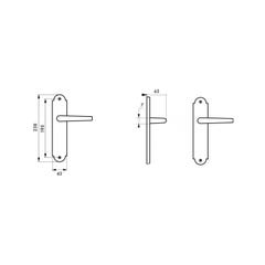 THIRARD - Ensemble de poignées pour porte intérieure Charon sans trou, carré 7mm, entr'axes 195mm, acier patiné 4