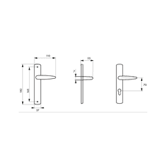 THIRARD - Ensemble de poignées pour porte intérieure Ares trou de cylindre, carré 7mm, entr'axes 165mm, chromé 1
