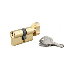 Cilindro europeo per serratura a pomolo, 30Bx30mm, antisfilamento, ottone, 3 chiavi - THIRARD