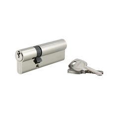 THIRARD - Cylindre de serrure double entrée, 30x60mm, anti-arrachement, nickel, 3 clés