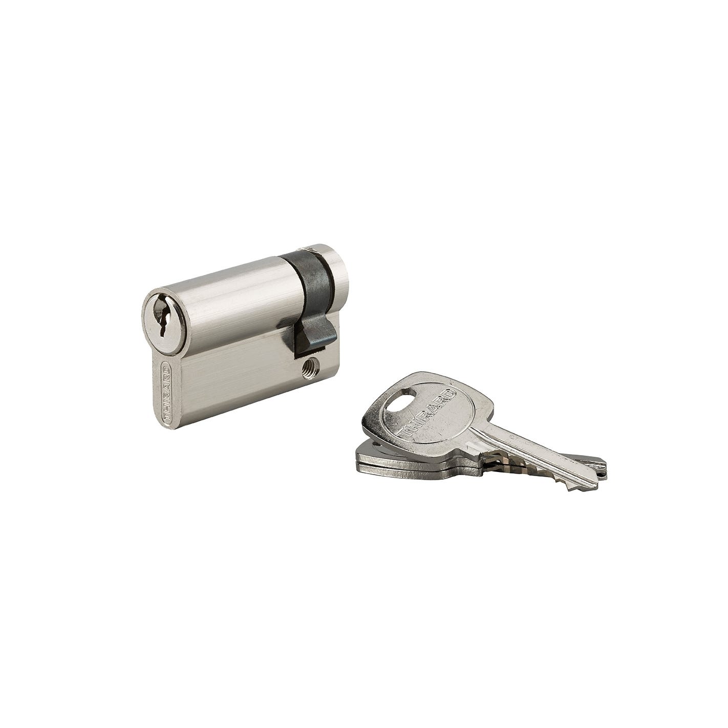 THIRARD - Demi-cylindre de serrure, 40x10mm, anti-arrachement, nickel, 3 clés 5