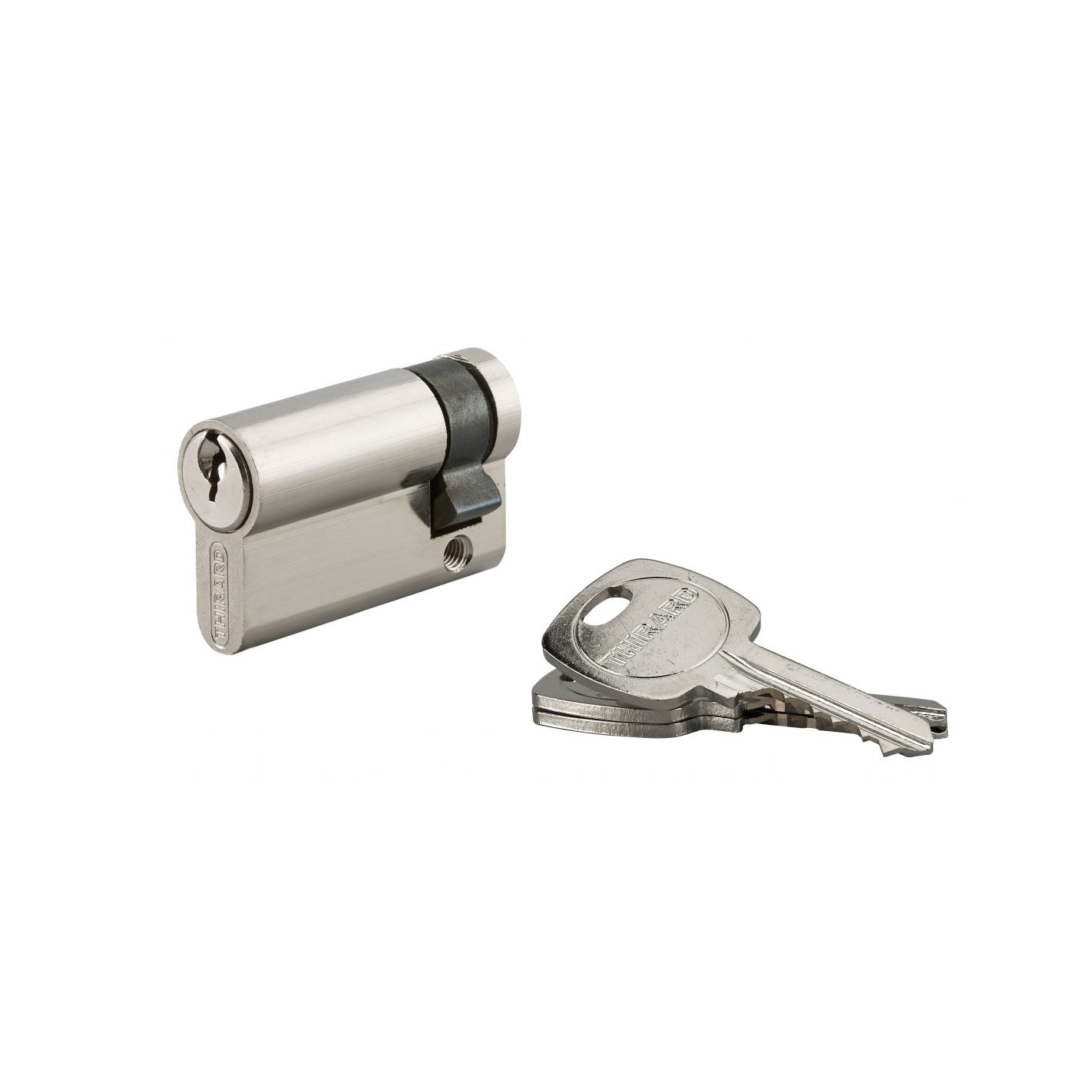 THIRARD - Demi-cylindre de serrure, 40x10mm, anti-arrachement, nickel, 3 clés 0
