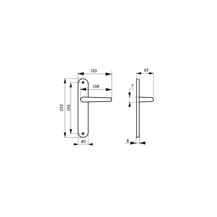 THIRARD - Ensemble de poignées pour porte intérieure Selene sans trou, carré 7mm, entr'axes 195mm, nickelé satiné 1