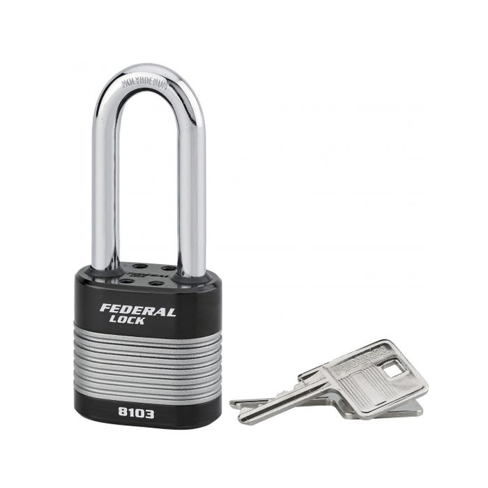 THIRARD - Cadenas à clé Fédéral Lock Protector, extérieur, acier, anse demi-haute, double verrouillage, 50mm, 2 clés 0