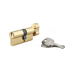 Cilindro europeo per serratura a pomolo, 30Bx40mm, antisfilamento, ottone, 3 chiavi - THIRARD